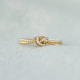 Two Tone Love Knot Ring