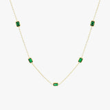 Gold Chain Green Stone Necklace