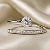 White Gold Inlaid Zirconia Glow Ring