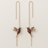 Hummingbird Enamel and Zirconia Earrings