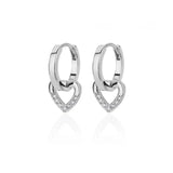 Hollow Zirconia Heart Earrings