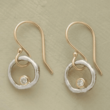 Vintage Gold and Silver Earrings with Cubic Zirconia