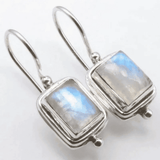 Lustre Square Moonstone Earrings