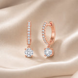 Round Cut Moissanite White Gold Earrings