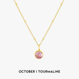 Luminous Circle Gemstone Necklace