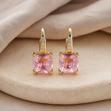 Mystic Sapphire Stone Hoop Earrings
