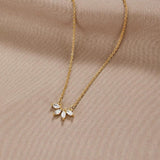 Omelia Sparkling Crystal Leaf Necklace